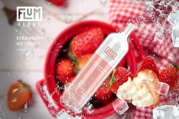 FLUM FLOAT 3000 bouffées | Flum Pebble Price H2R474 glace à la fraise