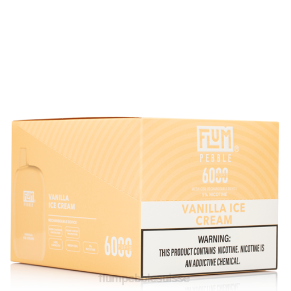FLUM PEBBLES 6000 bouffées 10 paquets | Flum Pebble Review H2R485 glace à la vanille