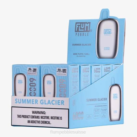 FLUM PEBBLES 6000 bouffées 10 paquets | Flum Pebble Suisse H2R481 glacier d'été