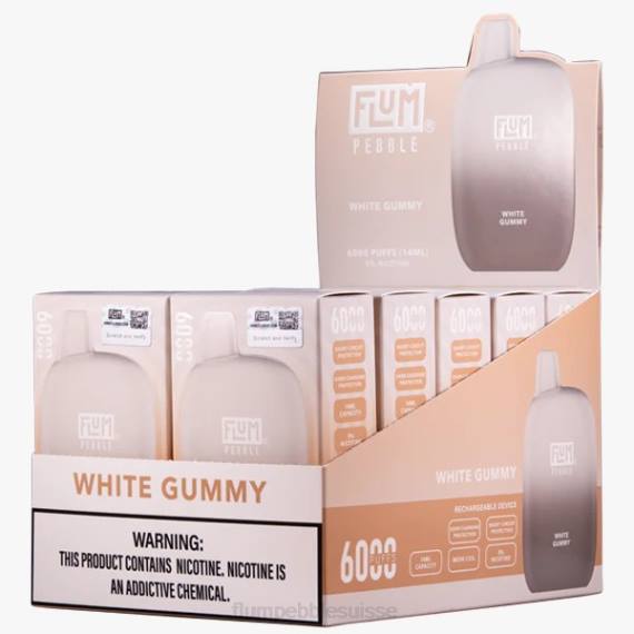 FLUM PEBBLES 6000 bouffées 10 paquets | Flum Pebble Vape Price H2R488 gomme blanche