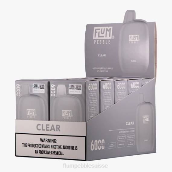 FLUM PEBBLES 6000 bouffées 10 paquets | Flum Pebble Vape Suisse H2R423 clair