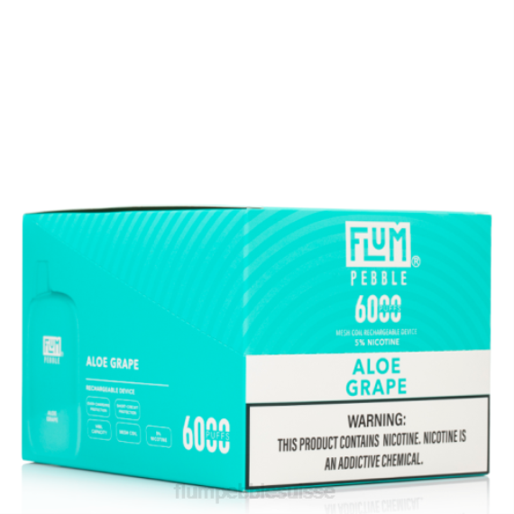 FLUM PEBBLES 6000 bouffées 10 paquets | Flum Pebble Vape Suisse H2R43 raisin d'aloès