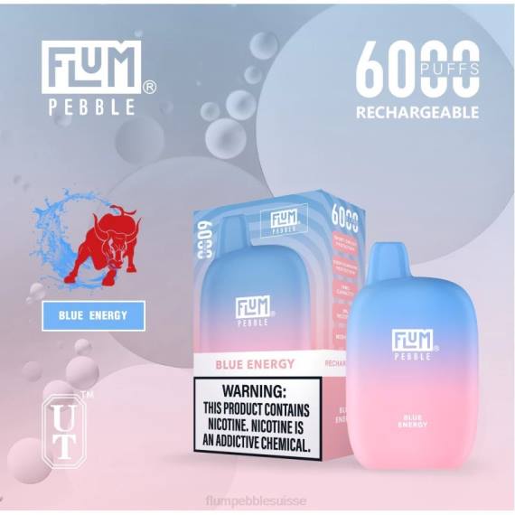 FLUM PEBBLES 6000 bouffées | Flum Pebble Berne H2R412 énergie bleue