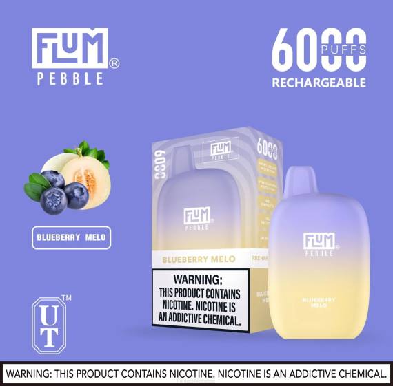 FLUM PEBBLES 6000 bouffées | Flum Pebble Flavors H2R416 mélo aux myrtilles